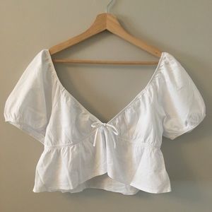 Aritzia Puff Sleeve Peplum Top